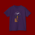Kids T‑Shirt — 'Put God First' Religious Sprout Graphic Tee (Christian Youth)