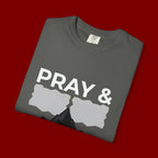Pray & Never Give Up T-Shirt — Inspirational Christian Mountain Tee