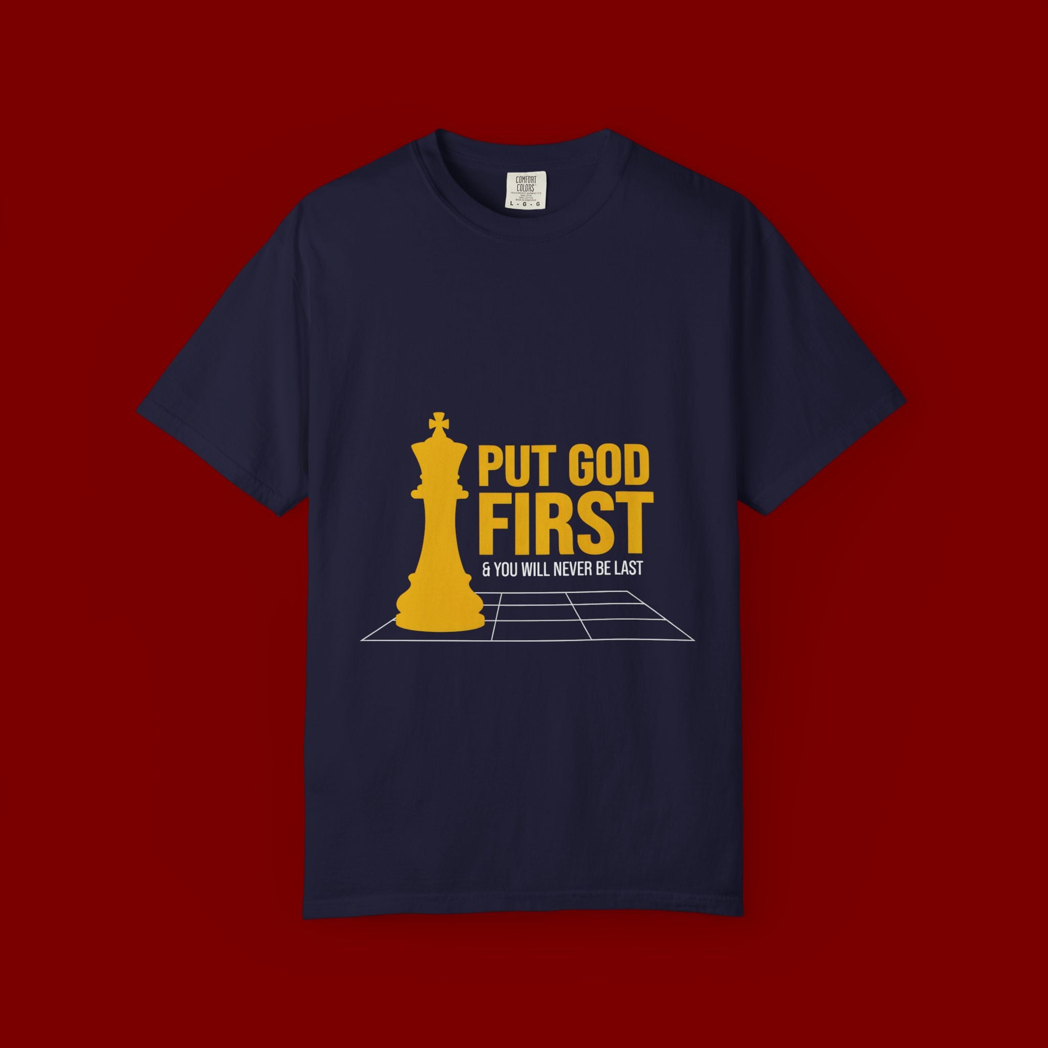 Put God First Chess King T-Shirt — Christian Faith Graphic Tee