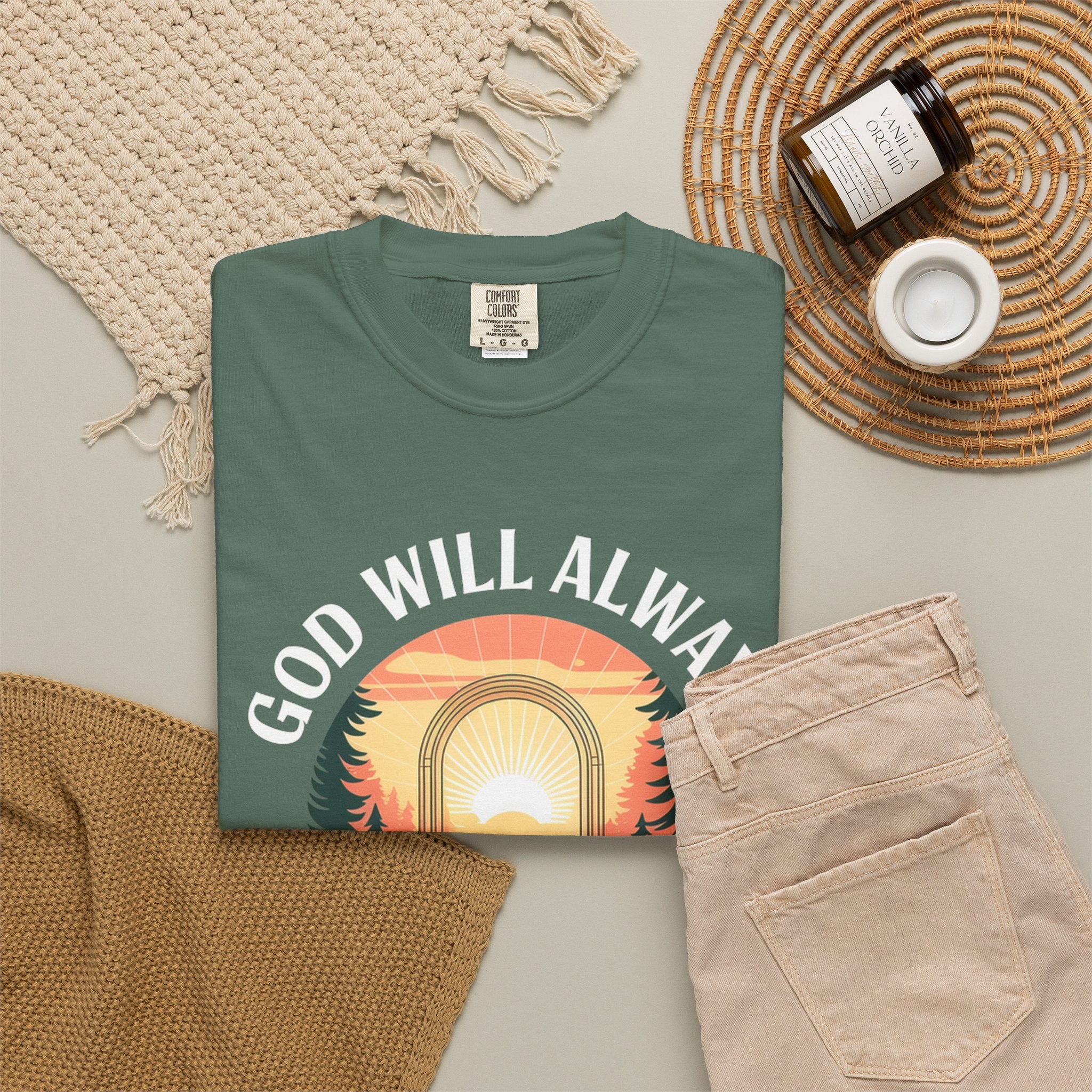 Make a Way Christian T-Shirt — 'God Will Always Make a Way' Sunset Faith Tee