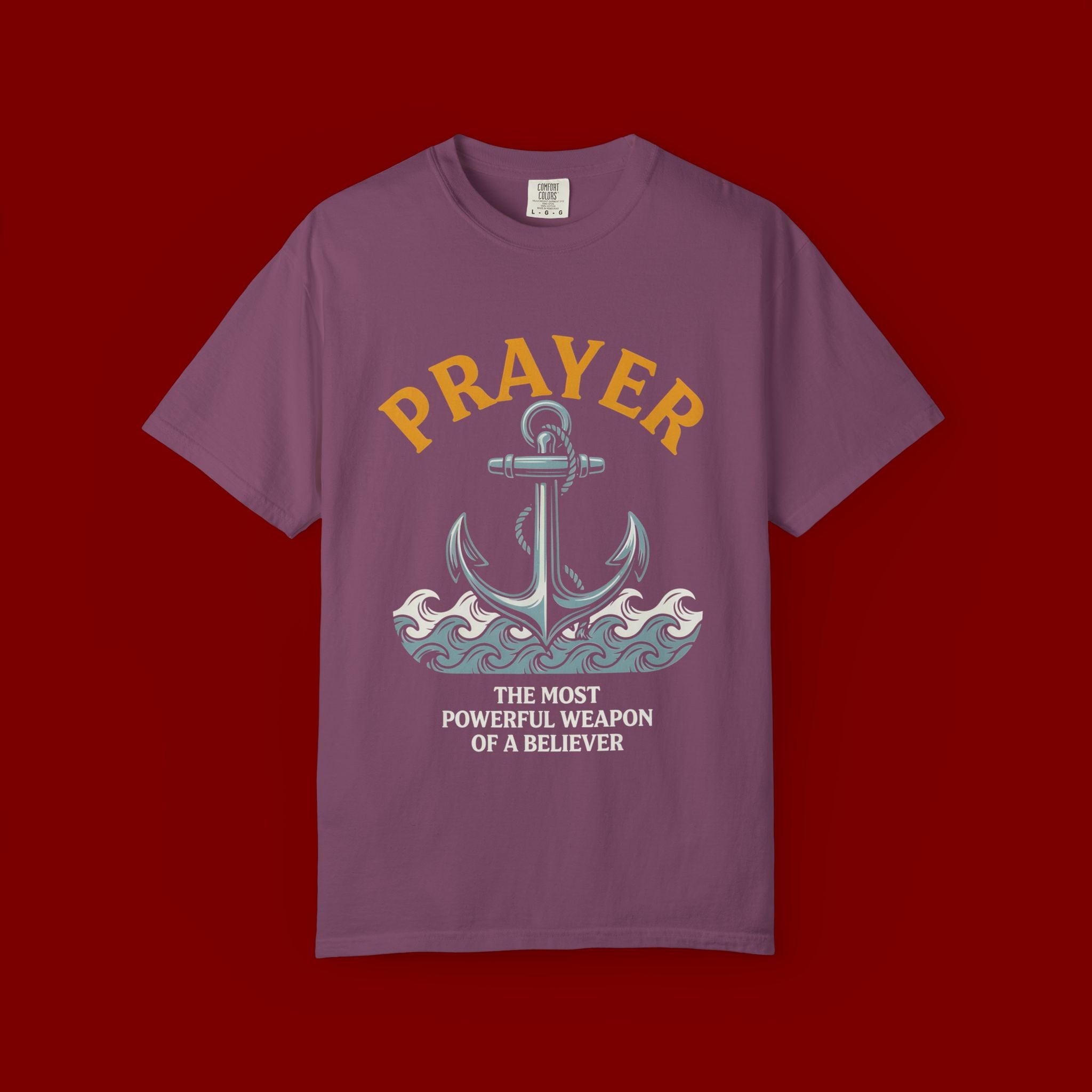 Prayer Anchor T-Shirt — "Prayer: The Most Powerful Weapon of a Believer" Christian Faith Tee