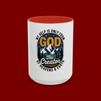Christian Coffee Mug — “My Help Is Only From God The Creator” Accent Mug