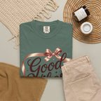 Good Vibes Only T-Shirt — Positive Message Graphic Tee with Ribbon Design