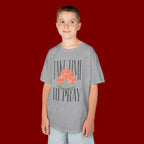 Kids Tee — "Take Time to Pray" Floral Christian Shirt