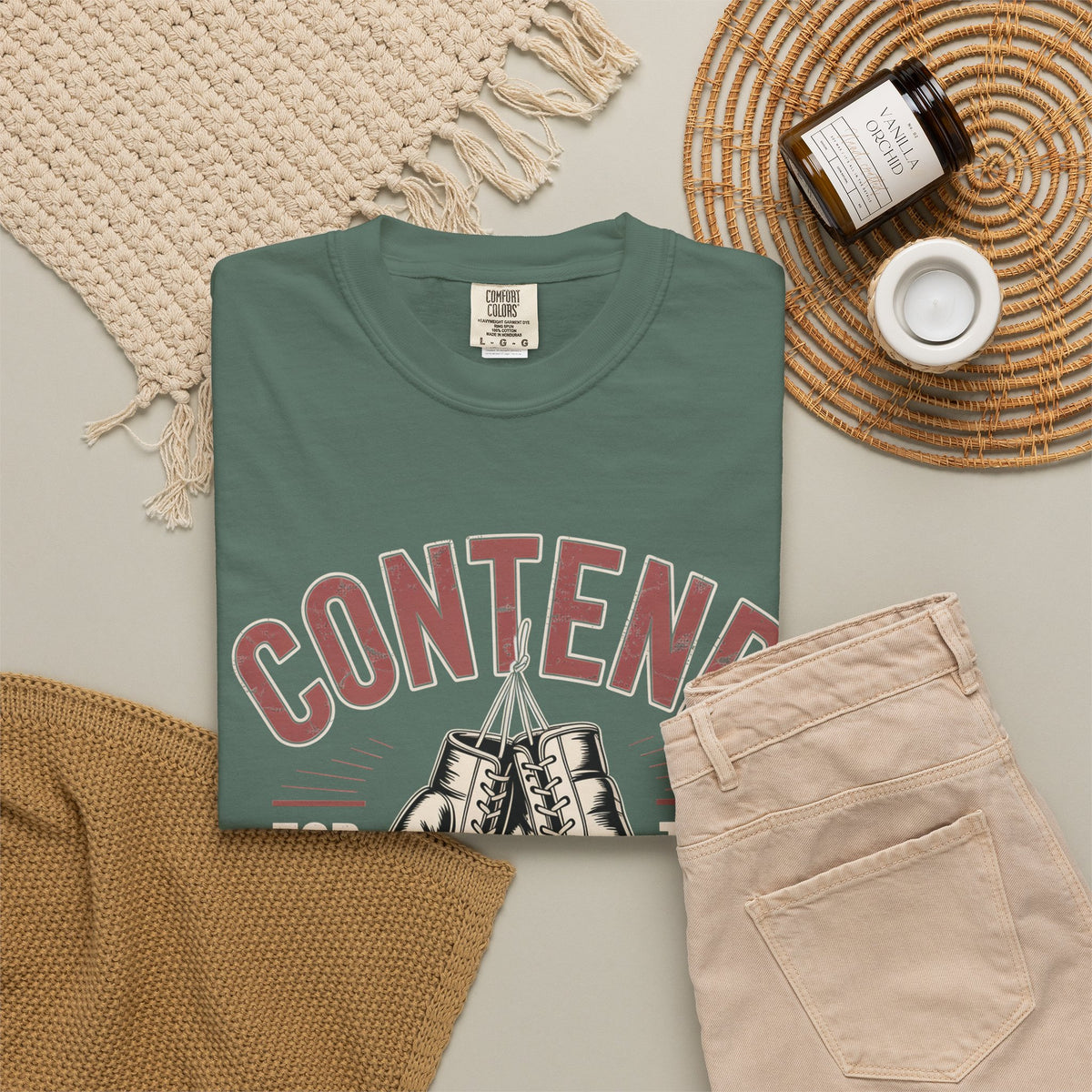 Contend for the Faith T-Shirt — Vintage Boxing Gloves Christian Tee