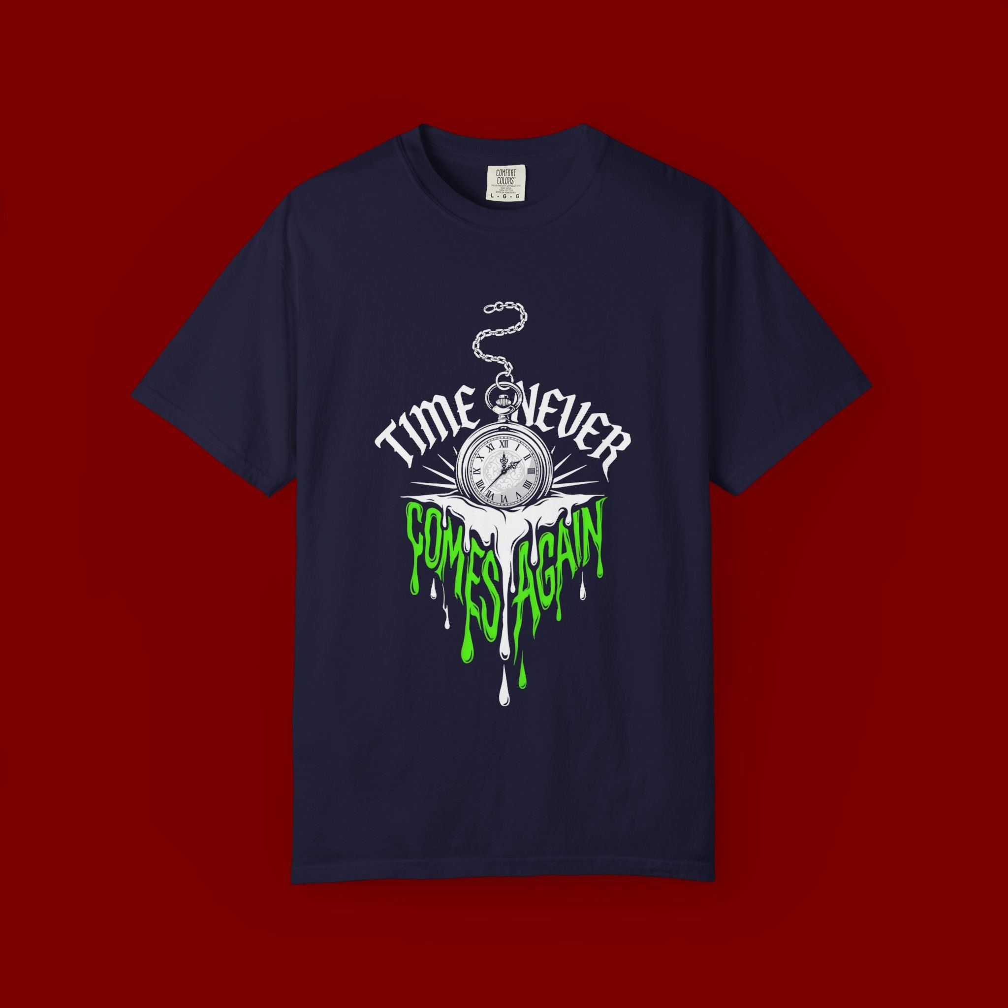 Time Never Comes Again T-Shirt — Vintage Pocket Watch Graphic Tee