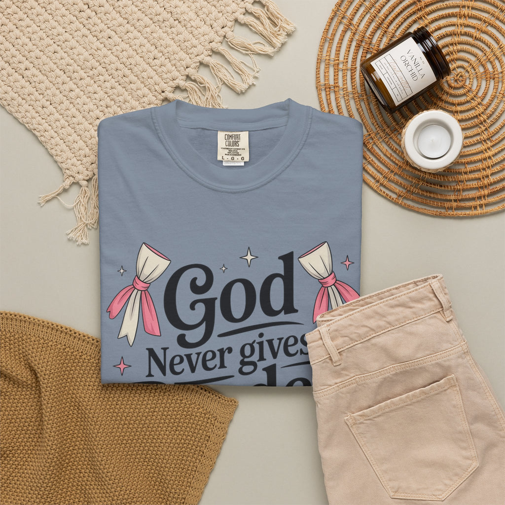 Inspirational 'God Never Gives a Burden You Can't Bear' T-Shirt