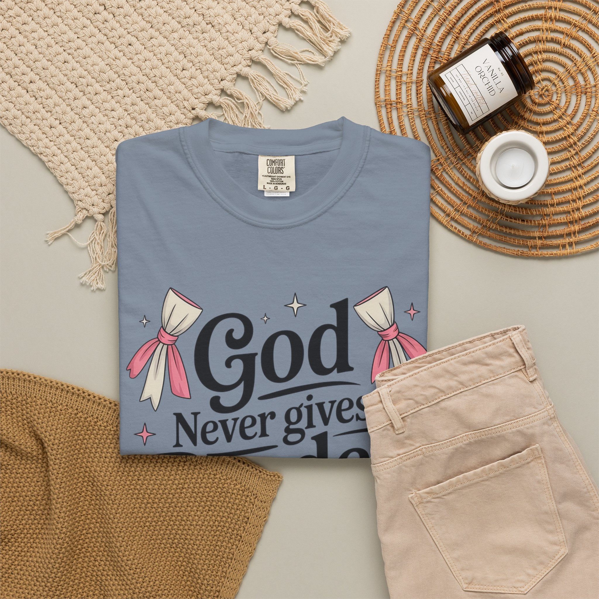 Inspirational 'God Never Gives a Burden You Can't Bear' T-Shirt