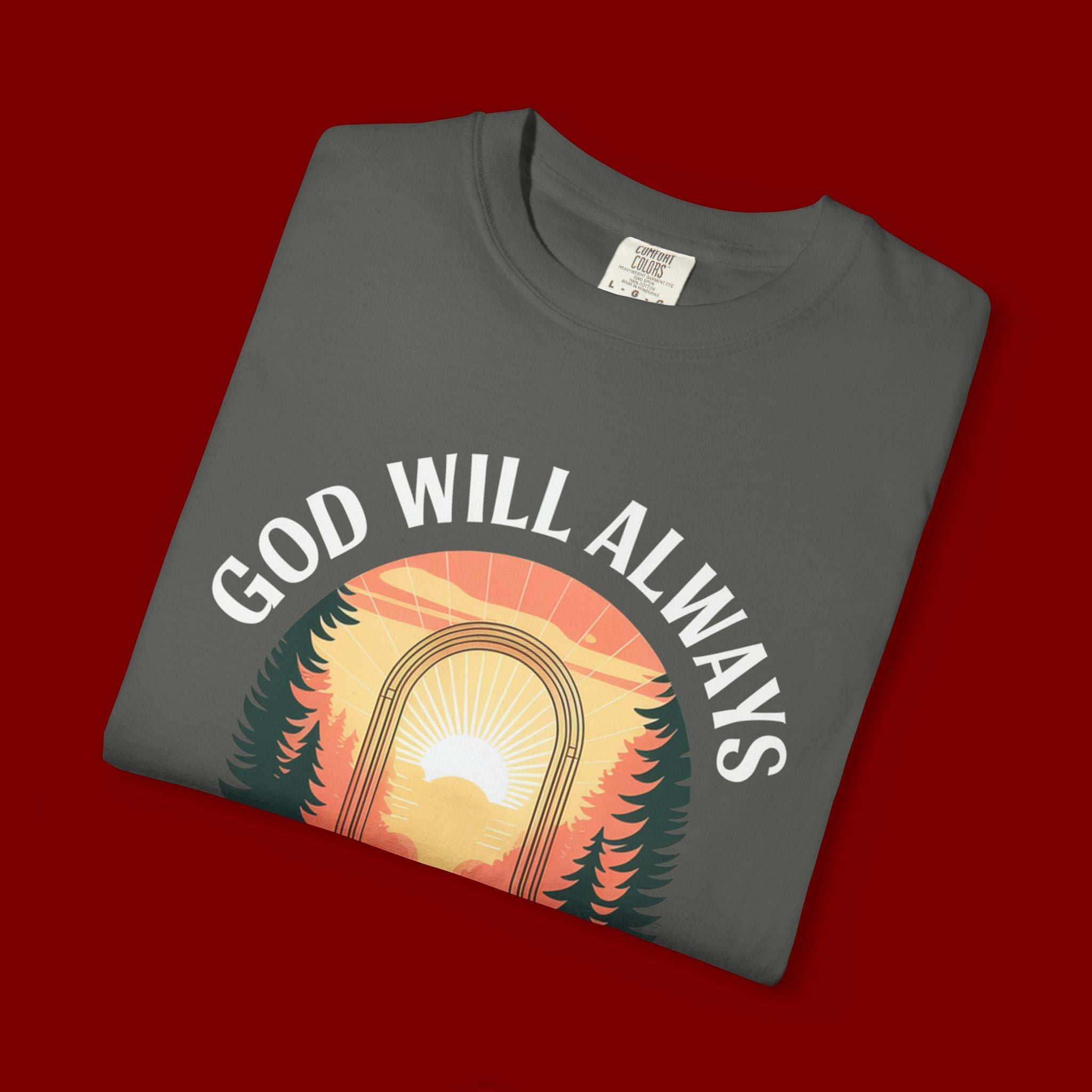 Make a Way Christian T-Shirt — 'God Will Always Make a Way' Sunset Faith Tee