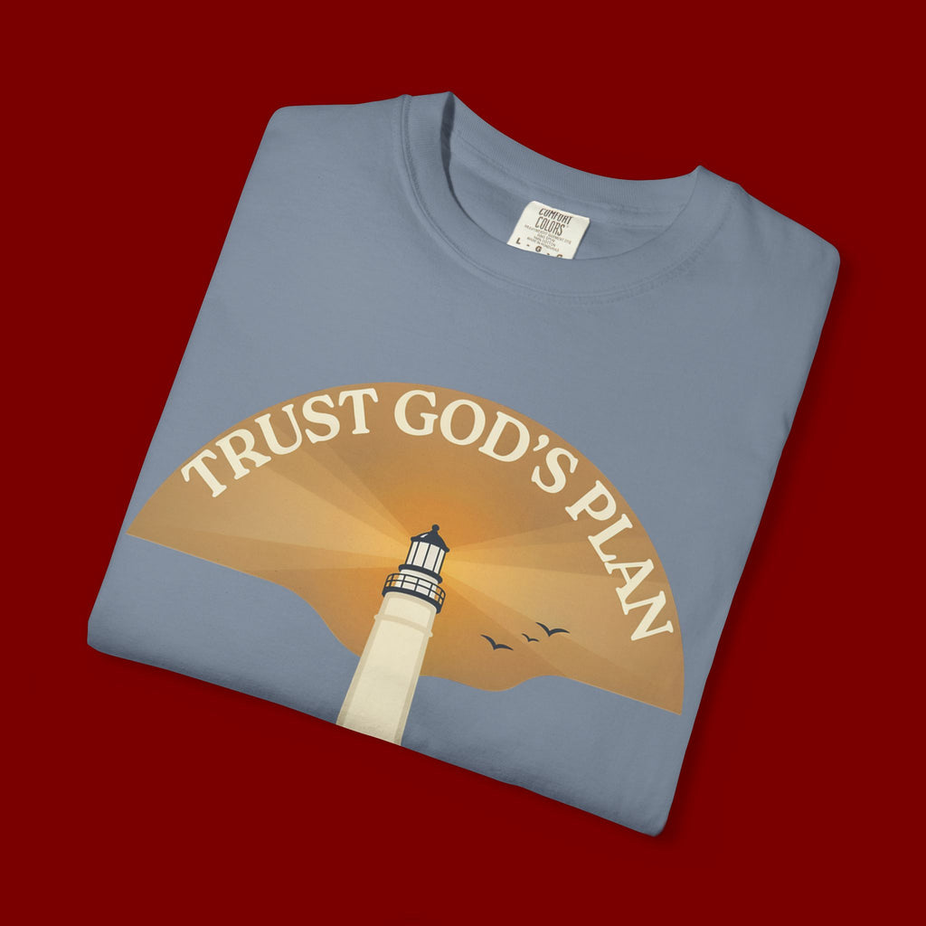 Trust God's Plan Lighthouse T-Shirt — Faith Coastal Tee