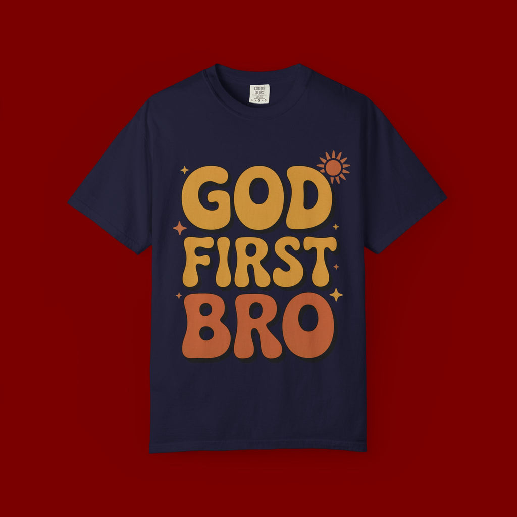 God First Bro T-Shirt — Retro Christian Faith Tee