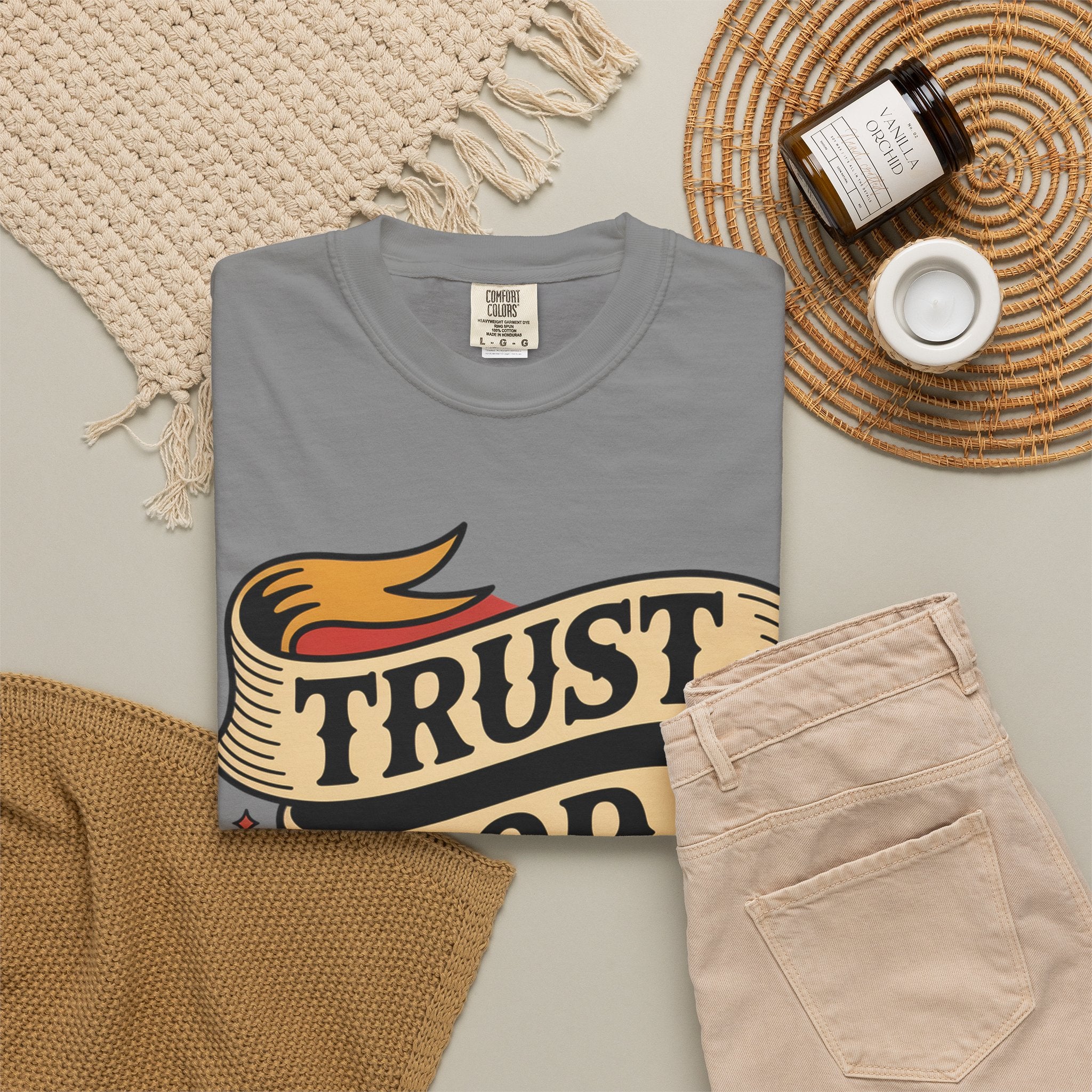 Trust God, Bro T-Shirt — Retro Ribbon Faith Tee