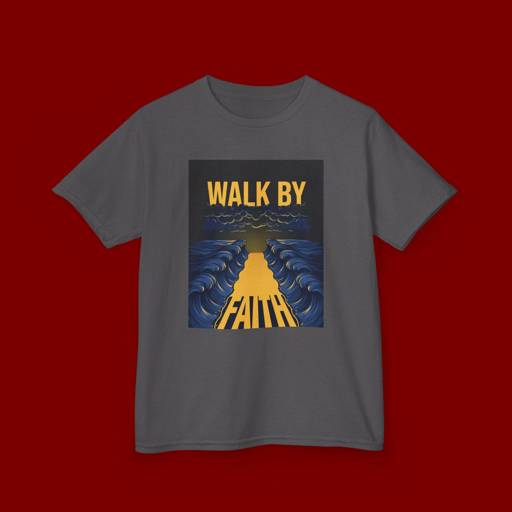 Kids T‑Shirt — "Walk By Faith" Inspirational Graphic Tee for Children