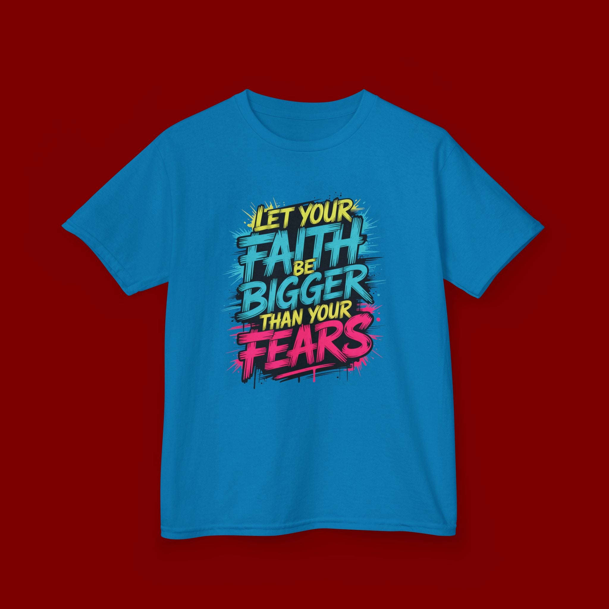 Kids Tee — "Let Your Faith Be Bigger Than Your Fears" Inspirational Graphic