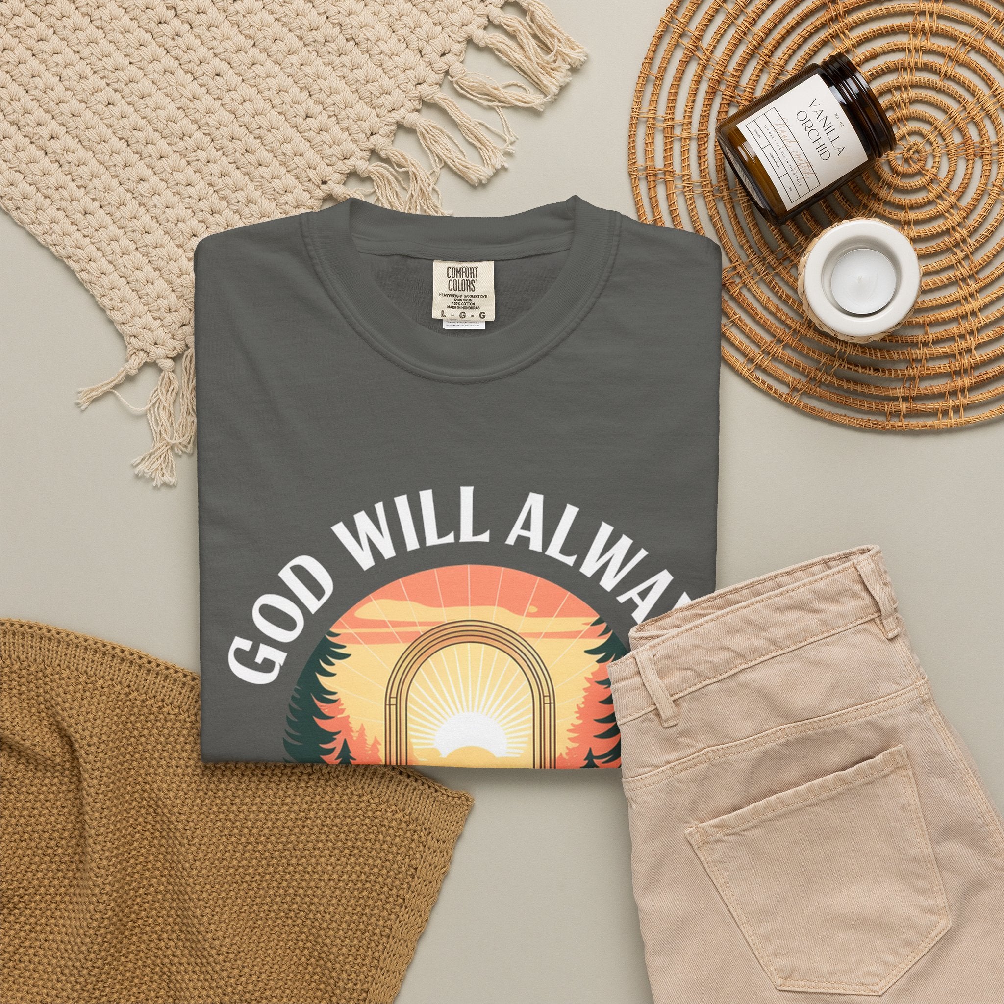 Make a Way Christian T-Shirt — 'God Will Always Make a Way' Sunset Faith Tee