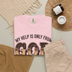 Christian T-Shirt — “My Help Is Only From God, The Creator of Heavens & Earth” Retro Faith Tee