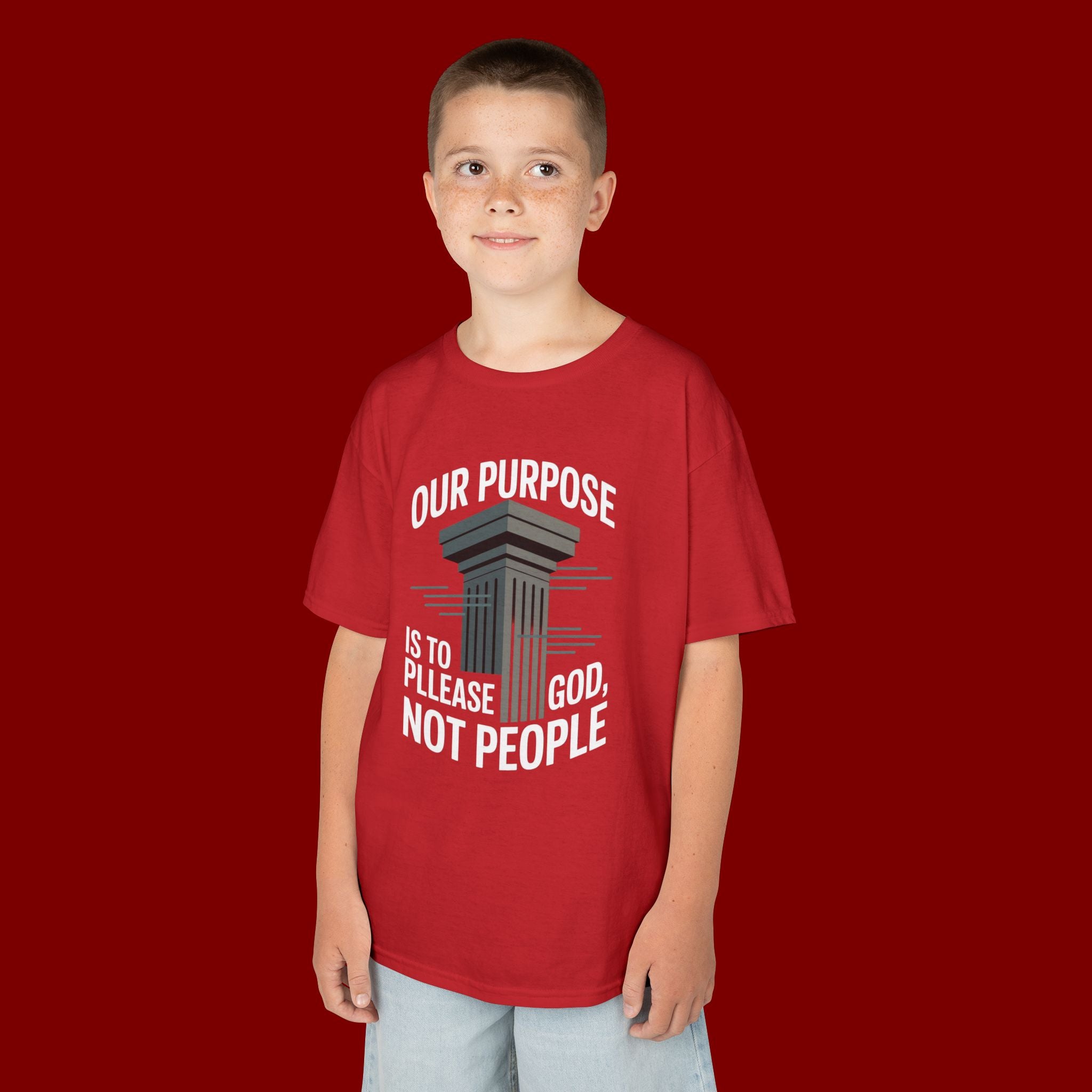 Kids T-Shirt — "Our Purpose Is To Please God, Not People" Faith Graphic Tee