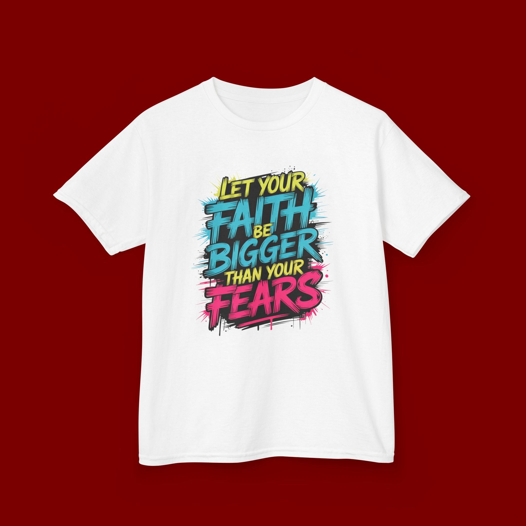 Kids Tee — "Let Your Faith Be Bigger Than Your Fears" Inspirational Graphic