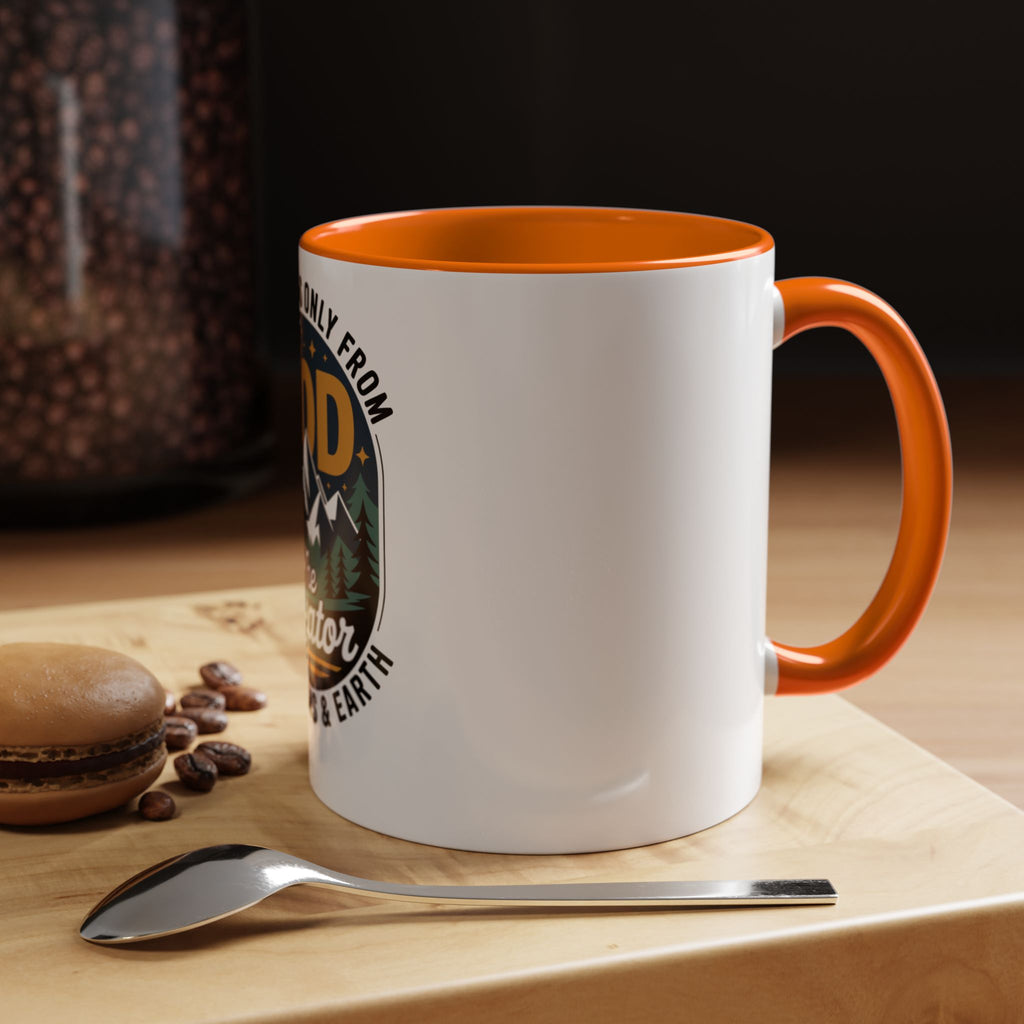 Christian Coffee Mug — “My Help Is Only From God The Creator” Accent Mug
