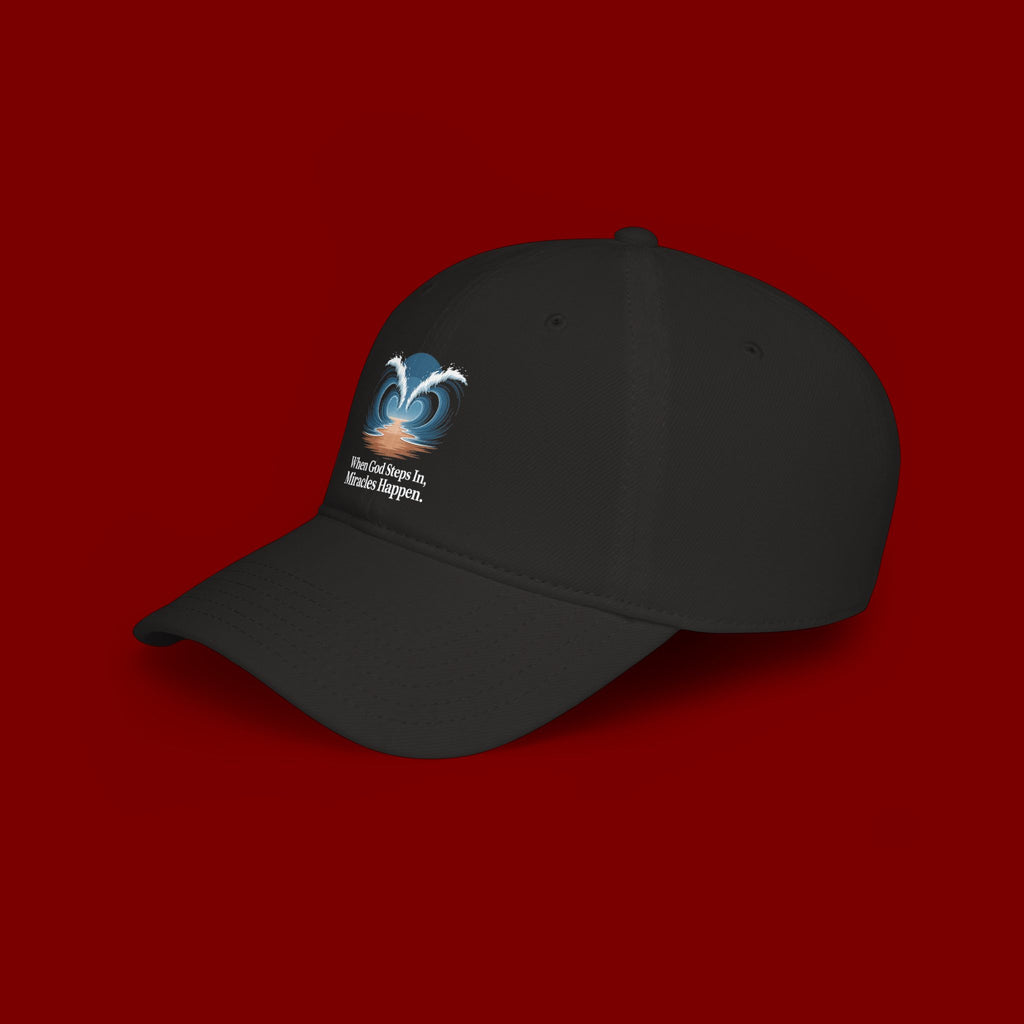 Inspirational 'When God Steps In Miracles Happen' Low Profile Baseball Cap