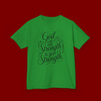 Kids T‑Shirt — "God Will Add Strength to Your Strength" Inspirational Faith Tee