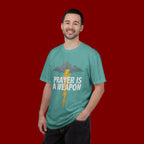 Prayer Is a Weapon T-Shirt — Christian Faith Lightning Graphic Tee
