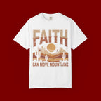 Faith Can Move Mountains T-Shirt — Retro Desert Inspirational Tee