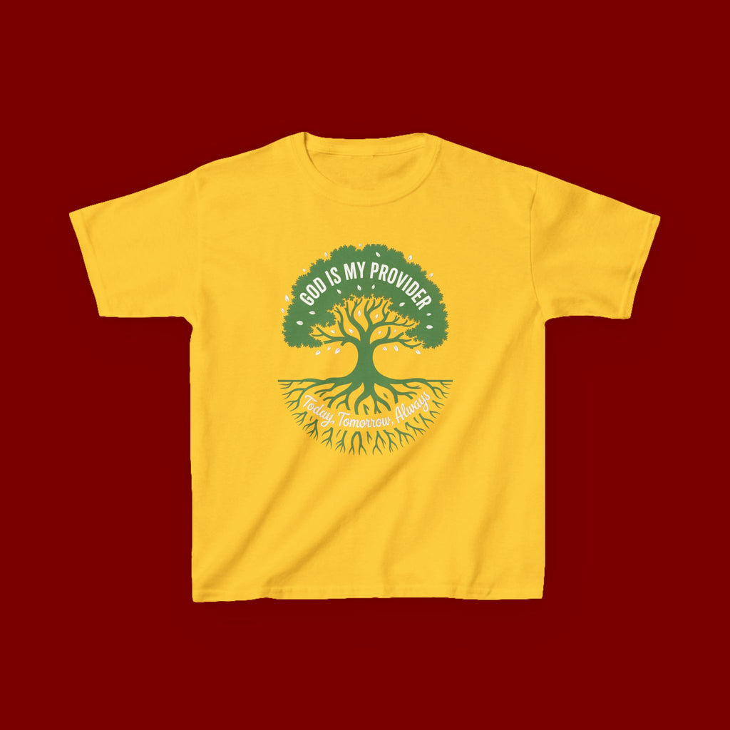 Kids Tee — "God Is My Provider" Tree of Faith Christian Shirt
