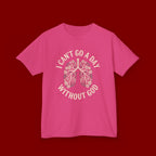 Kids T-Shirt – "I Can't Go a Day Without God" Floral Lungs Christian Tee