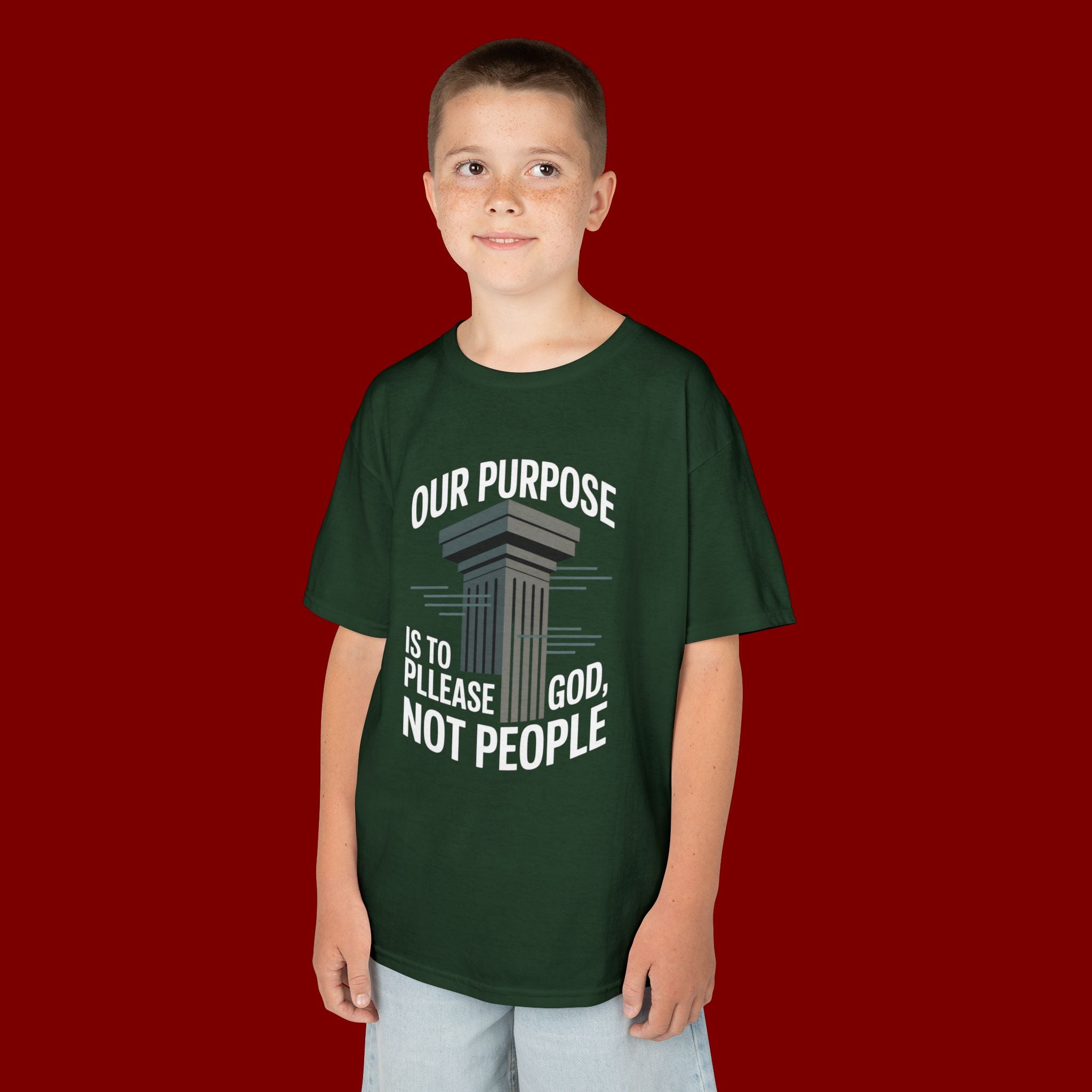 Kids T-Shirt — "Our Purpose Is To Please God, Not People" Faith Graphic Tee