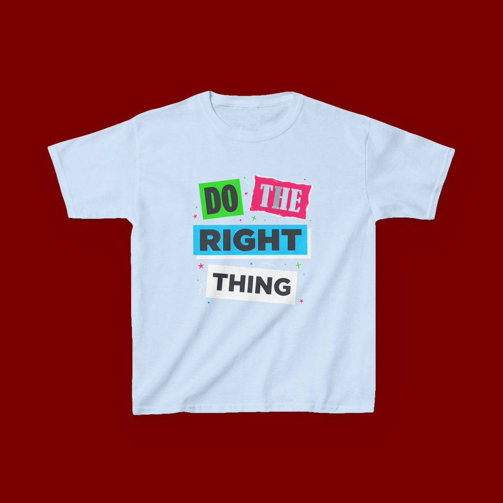 Kids Tee - "Do The Right Thing" Bold Colorblock Graphic