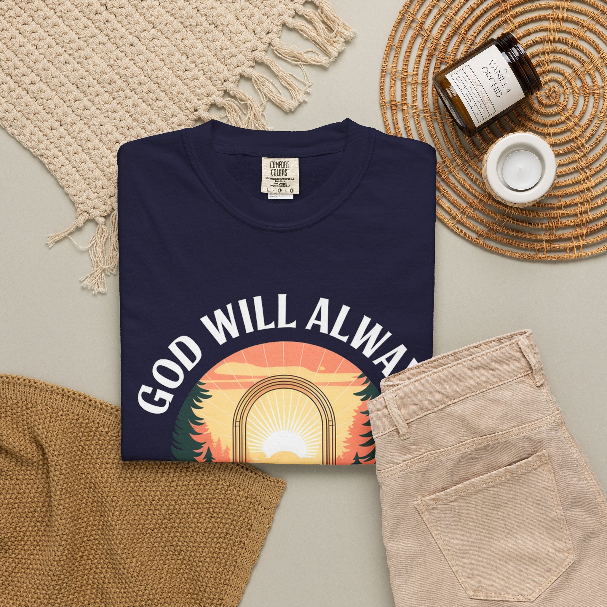 Make a Way Christian T-Shirt — 'God Will Always Make a Way' Sunset Faith Tee