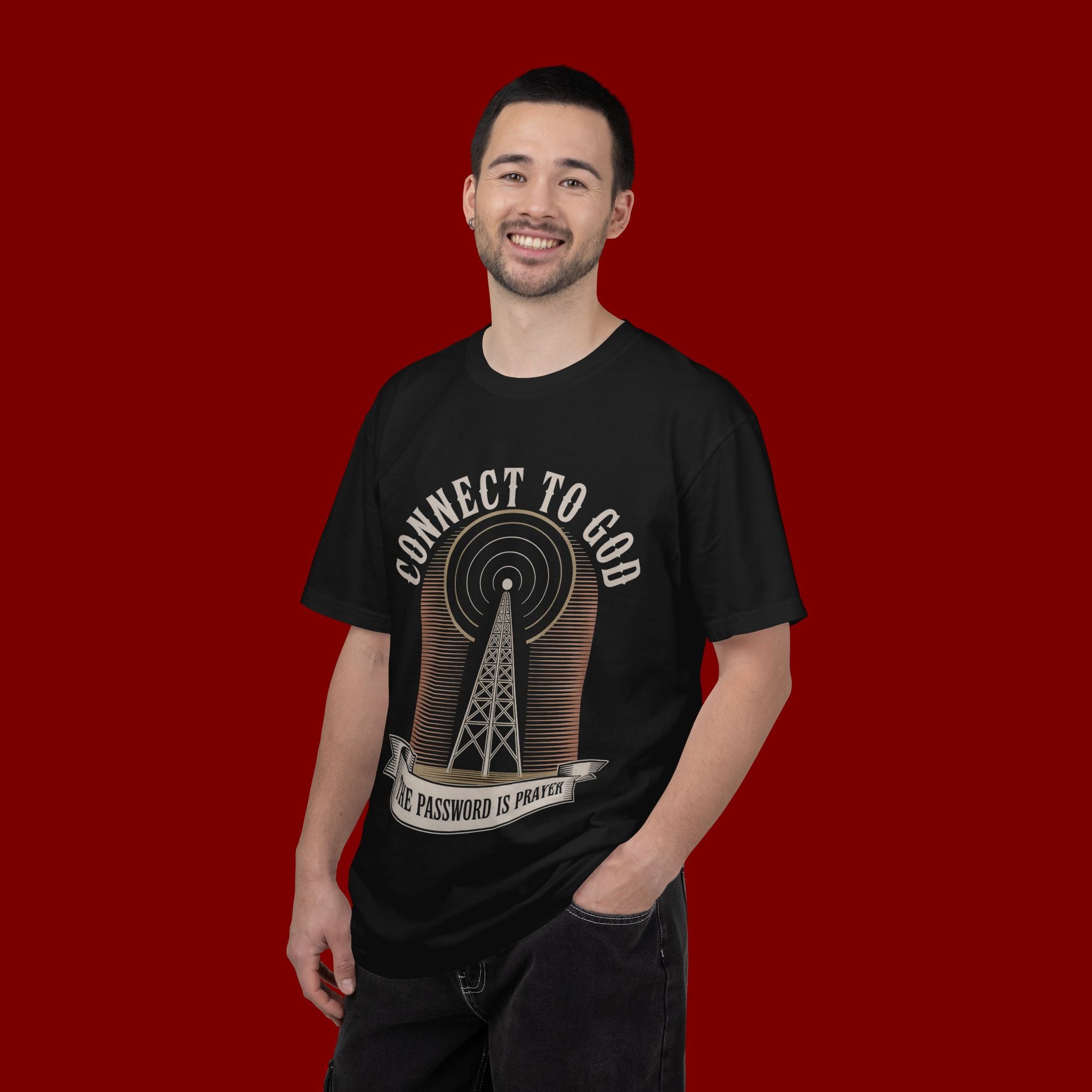 Connect to God T-Shirt — "The Password Is Prayer" Christian Faith Graphic Tee