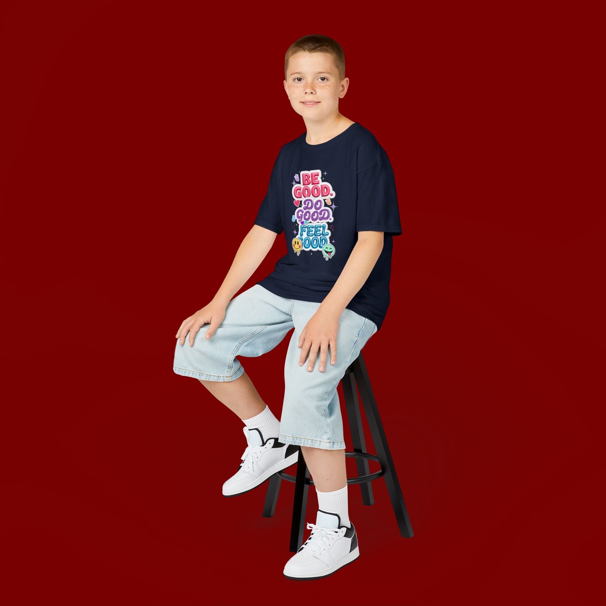 Kids Tee — "Be Good, Do Good, Feel Good" Positive Message Shirt
