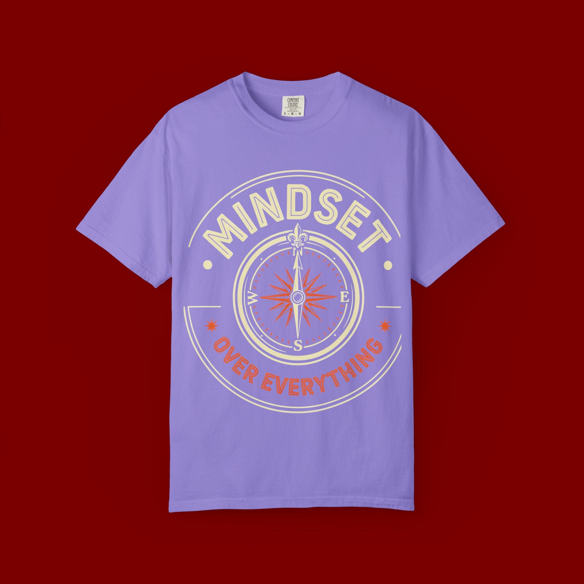 Mindset Over Everything T-Shirt — Positive Vibes Compass Graphic Tee