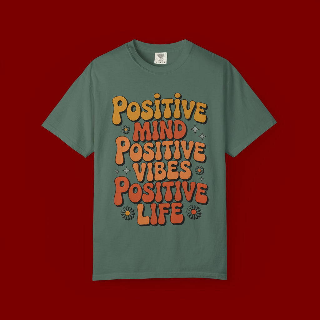 Positive Mind Positive Vibes Positive Life T-Shirt — Retro Daisy Graphic Tee