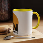 Accent Coffee Mug — "Focus On The Positive" Motivational Mug