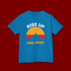 Kids Tee — "Rise Up and Pray" Mountain Sunrise Faith T‑Shirt