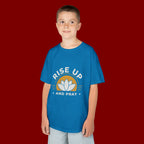 Kids T-Shirt - "Rise Up and Pray" Inspirational Christian Tee for Children