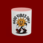 Good Vibes Only Coffee Mug - Retro Sun Cartoon Accent Mug (11/15oz)