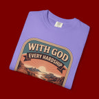 Scripture Comfort T-Shirt — "With God Every Hardship Brings Ease" Christian Faith Tee