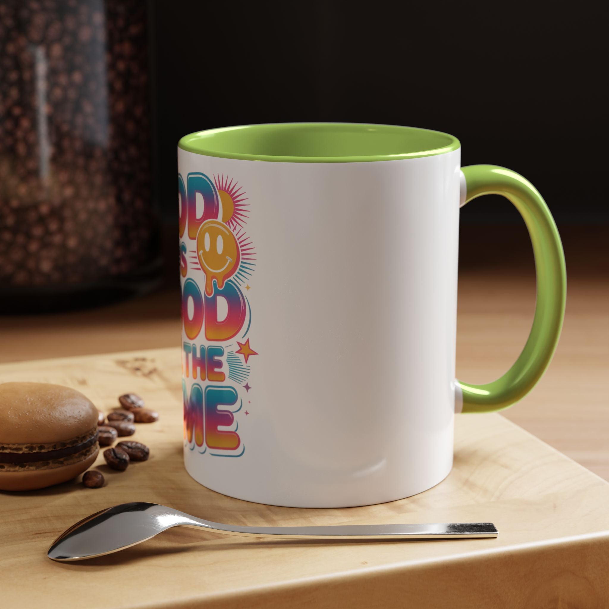 God Is Good All The Time Accent Coffee Mug — Inspirational Christian Coffee Cup (11/15oz)