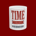 Time Ticket Ceramic Mug – "Time Never Comes Again" Vintage Poster Coffee Cup (11oz, 15oz)