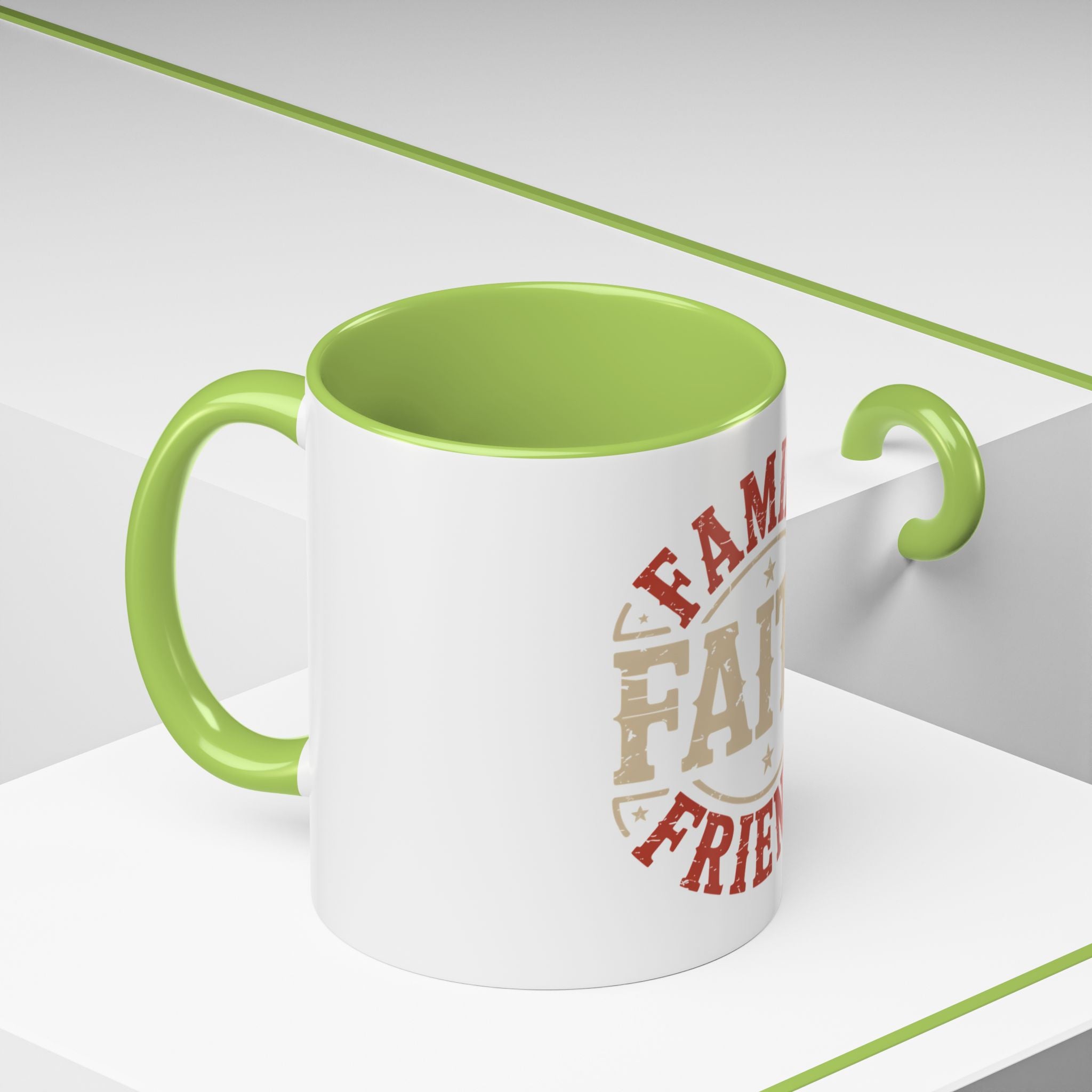 Faith Family Friends Accent Coffee Mug – Inspirational Religious Gift (11/15oz)