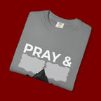 Pray & Never Give Up T-Shirt — Inspirational Christian Mountain Tee