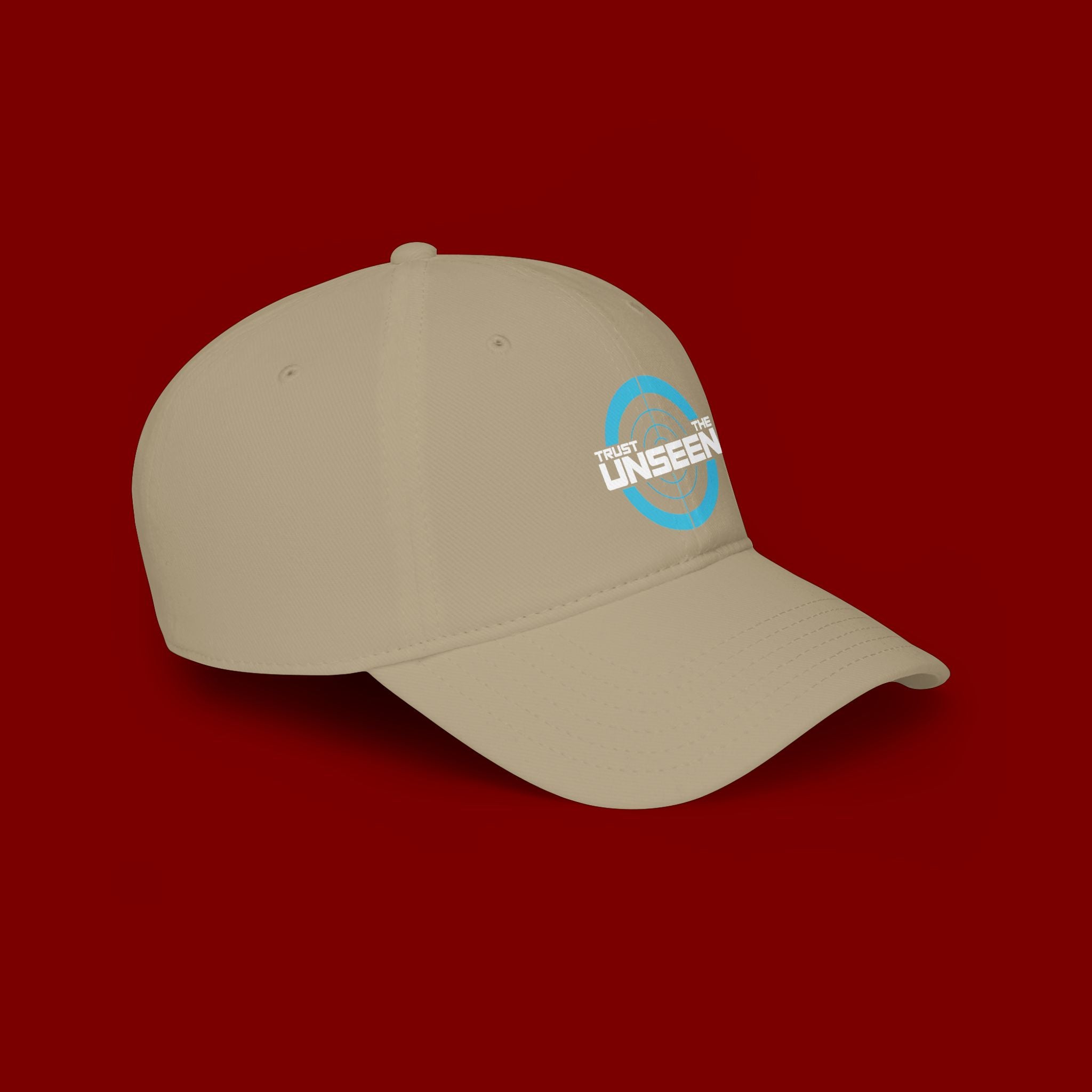 Trust The Unseen Target Logo Baseball Cap — Low Profile Red Hat
