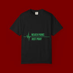 Prayer Tee — "Never Panic Just Pray" Graphic T-Shirt