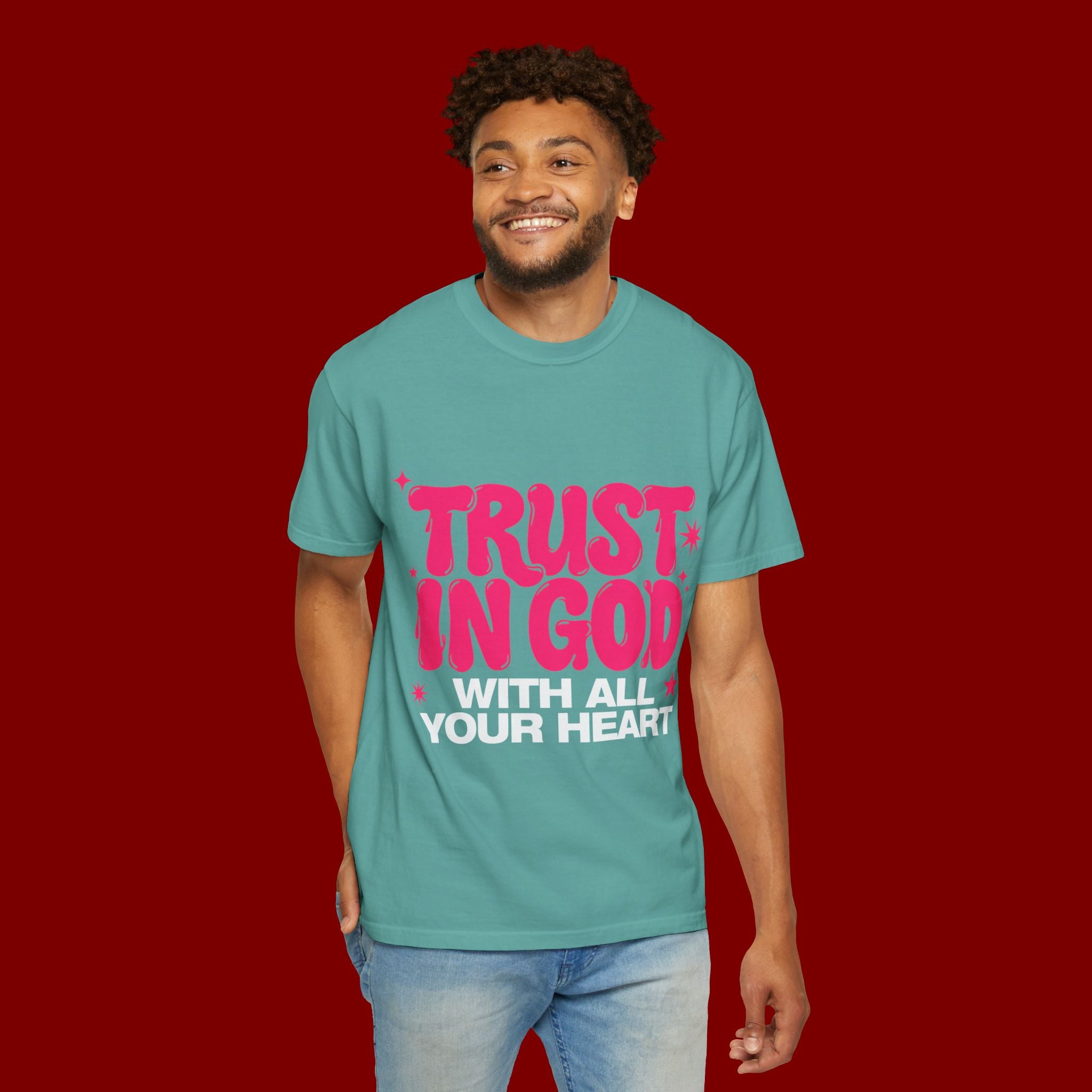 Trust in God T-Shirt — Retro Pink Faith Graphic Tee