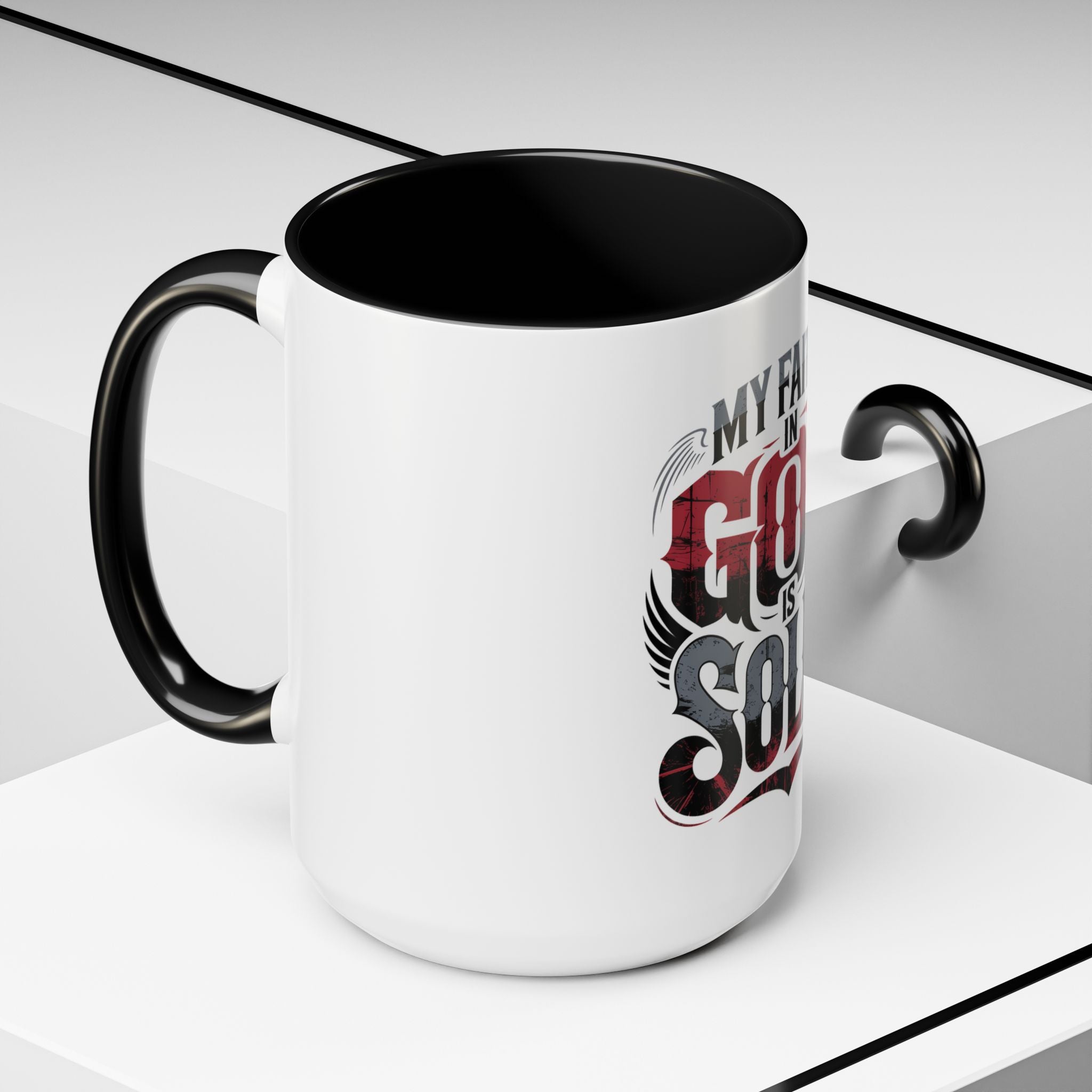 Faith Mug - "My Faith in God is Solid" Christian Coffee Cup (11/15oz)