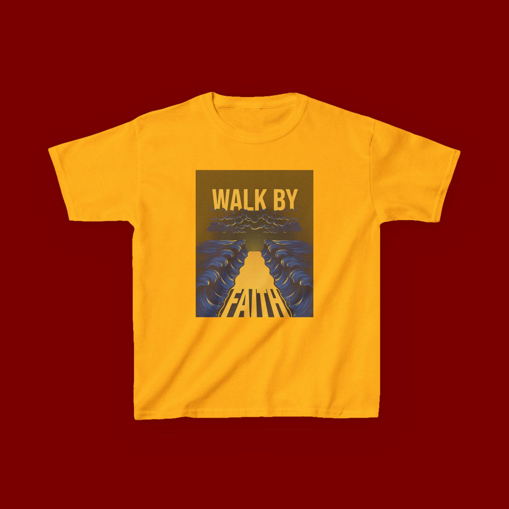 Kids T‑Shirt — "Walk By Faith" Inspirational Graphic Tee for Children
